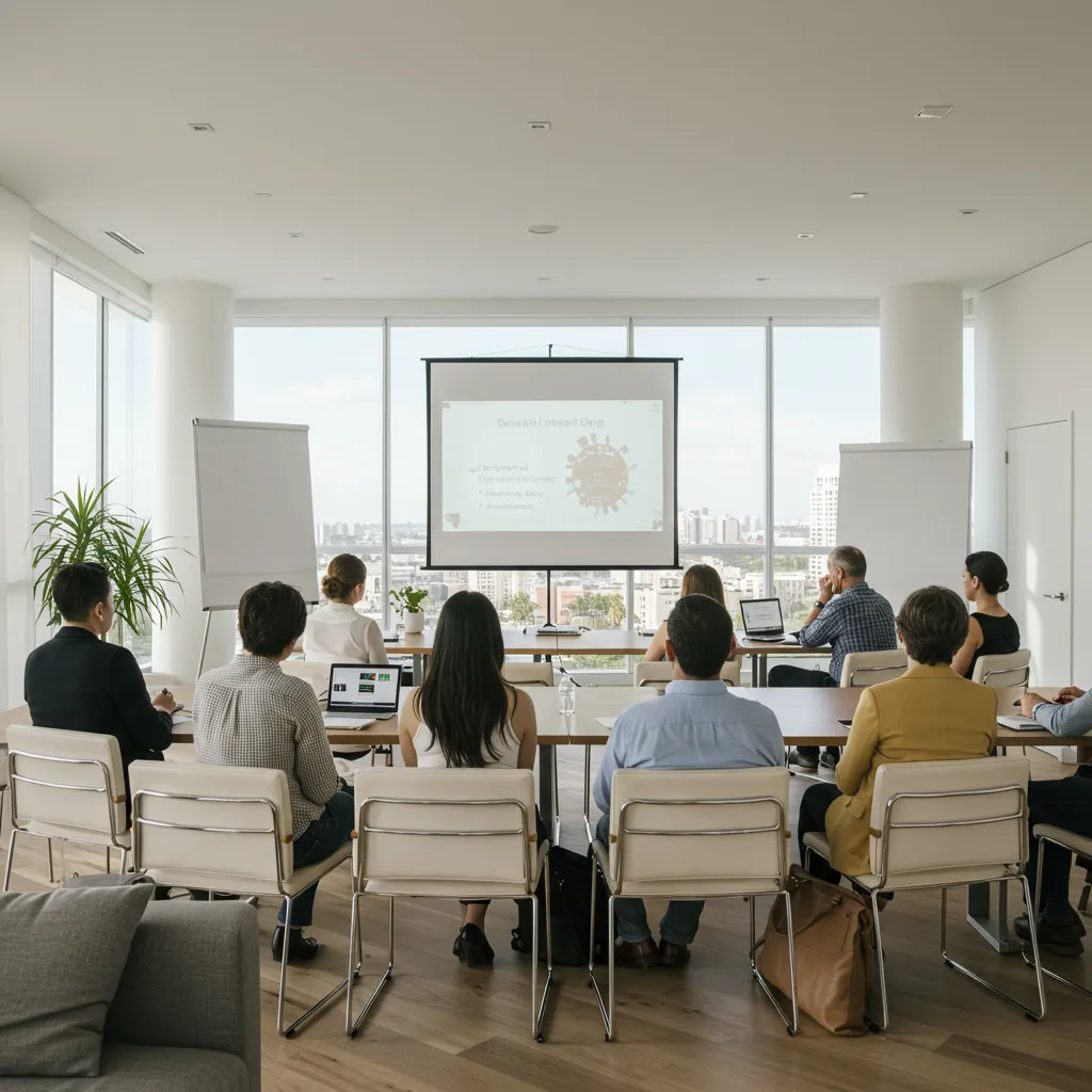 Assemblée générale de copropriété réunie pour voter l'installation de panneaux solaires collectifs