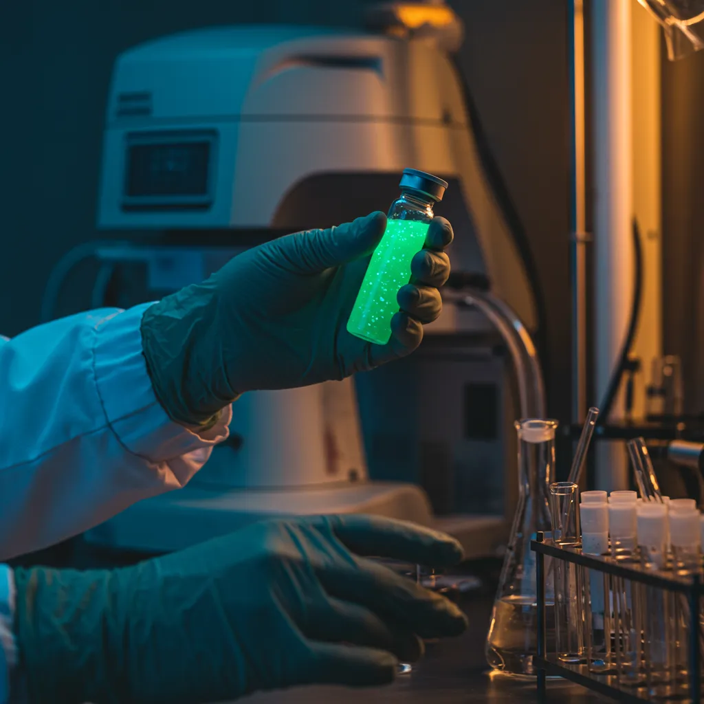 Chercheur manipulant un échantillon biologique dans un laboratoire de génétique spécialisé en édition embryonnaire