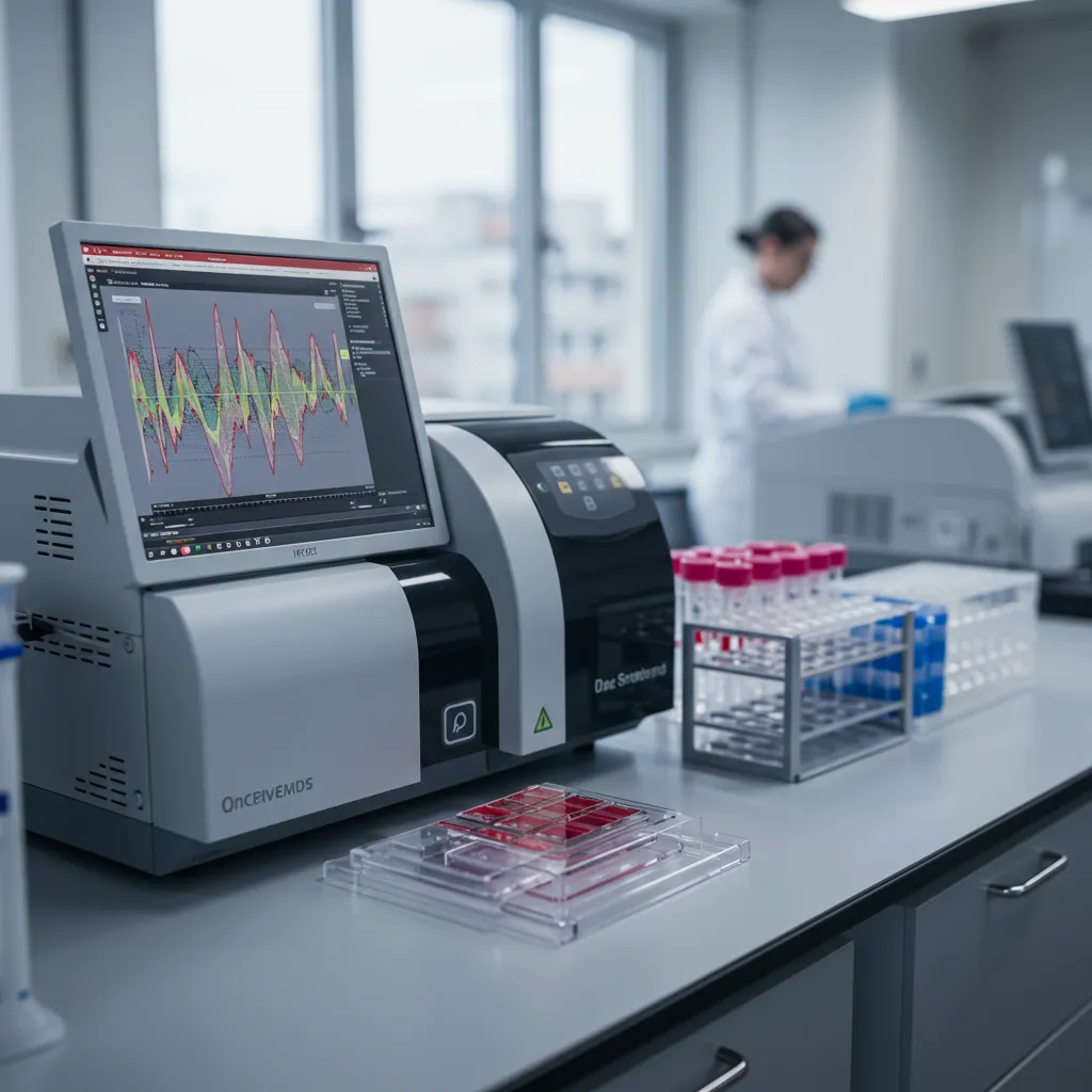 Laboratoire de recherche en oncologie moléculaire avec équipements de séquençage génomique pour le diagnostic personnalisé du cancer
