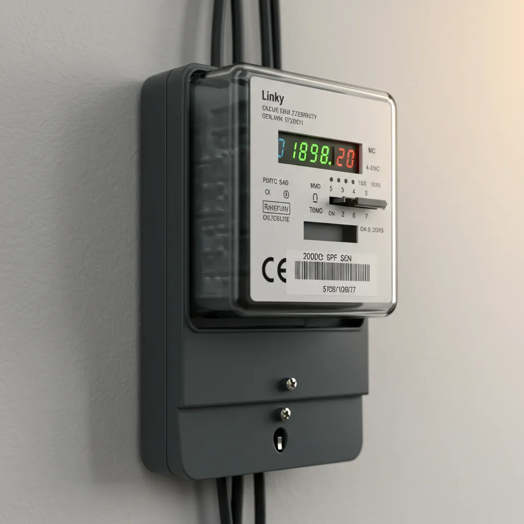 Compteur électrique Linky installé dans un foyer français, illustrant la hausse tarifaire Tempo EDF en 2026