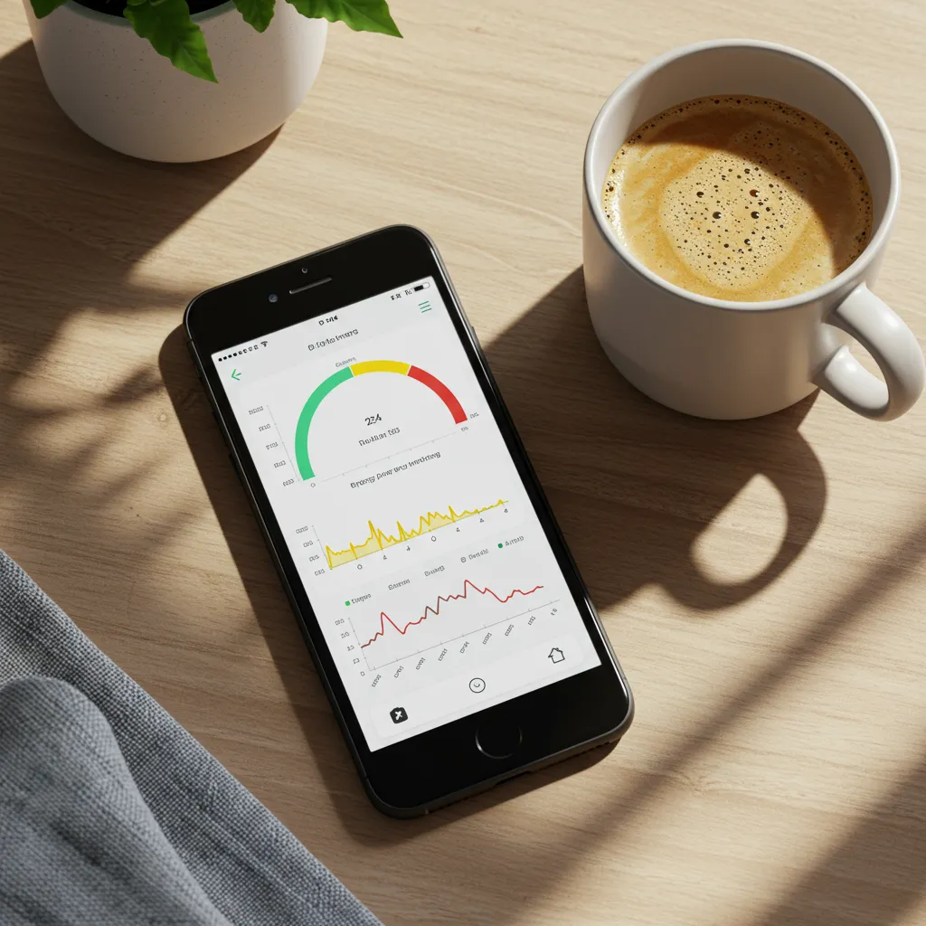 Smartphone affichant une application de suivi de consommation électrique pour gérer les jours rouges du tarif Tempo EDF