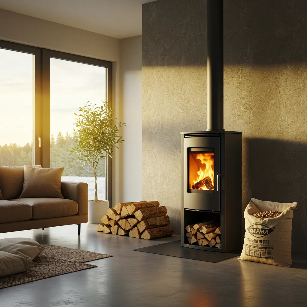 Bois énergie en 2026 : granulés ou bûches pour chauffer 100 m² à isolation neuve ?