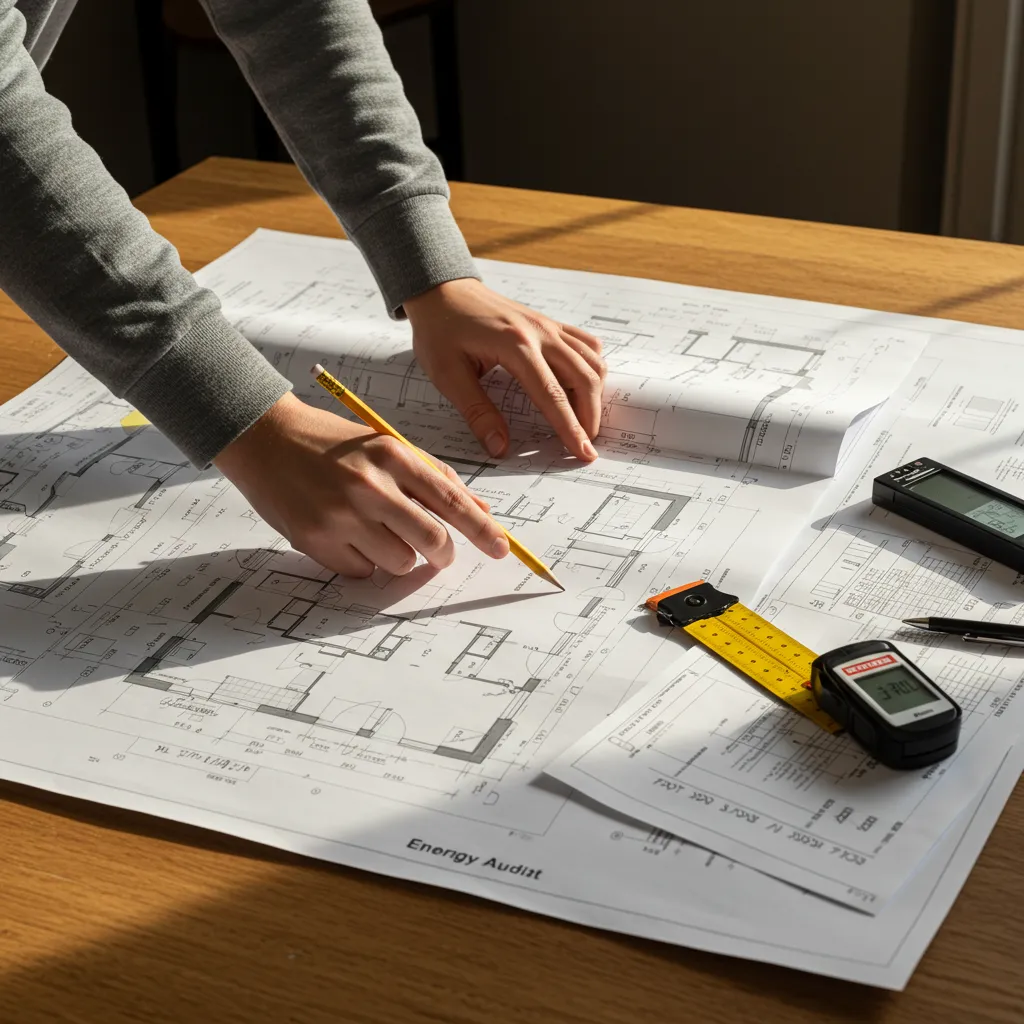 Plan de rénovation énergétique d'une maison ancienne avec identification des zones prioritaires d'étanchéité à l'air